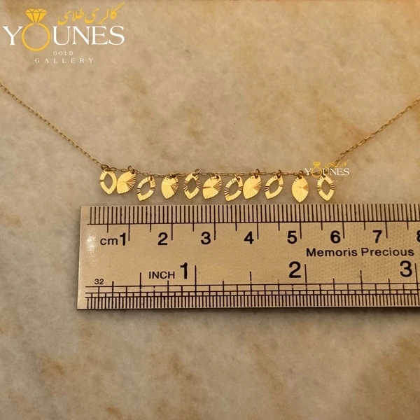 گردنبند طلا برگی تراش دار